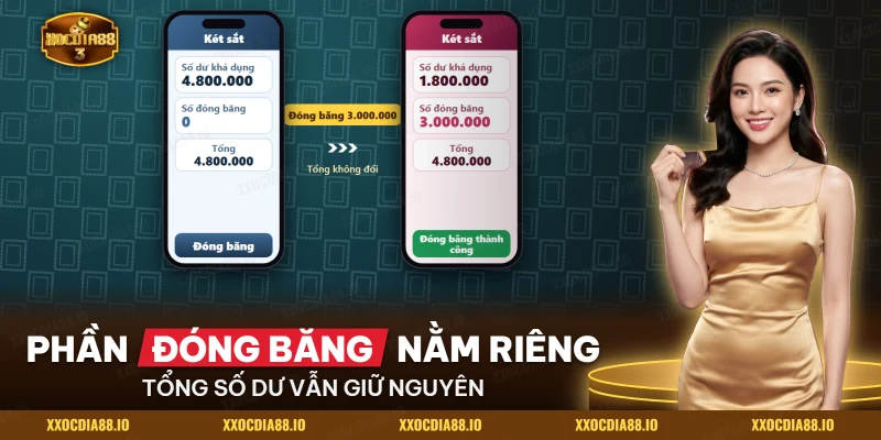 Két sắt chia số dư thành phần khả dụng và phần đóng băng