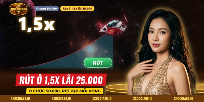 Nút rút của Aviator Xocdia88 khi hệ số nhân đang tăng trong vòng bay
