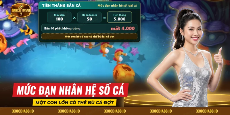 Cách tính tiền thắng ở bắn cá JDB theo mức đạn và hệ số loài cá